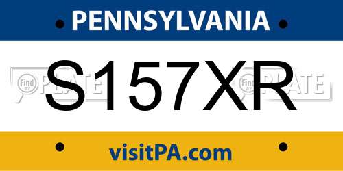 S157XR Pennsylvania License Plate