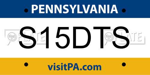 S15DTS Pennsylvania License Plate