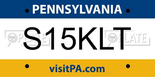 S15KLT Pennsylvania License Plate