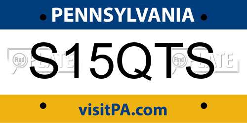 S15QTS Pennsylvania License Plate