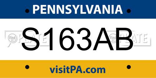S163AB Pennsylvania License Plate