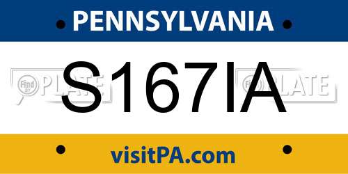 S167IA Pennsylvania License Plate