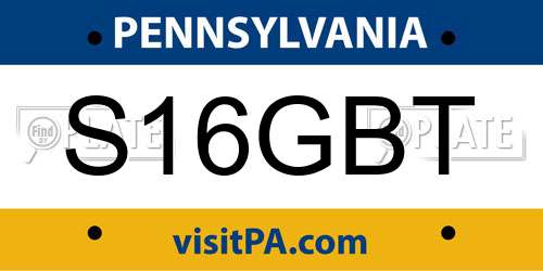 S16GBT Pennsylvania License Plate