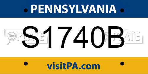 S1740B Pennsylvania License Plate