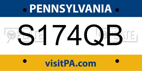 S174QB Pennsylvania License Plate