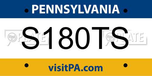 S180TS Pennsylvania License Plate