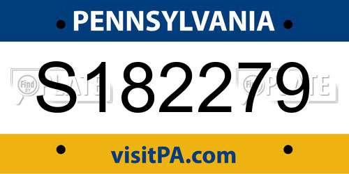 S182279 Pennsylvania License Plate