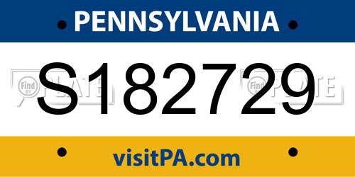 S182729 Pennsylvania License Plate