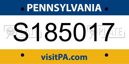 S185017 Pennsylvania License Plate