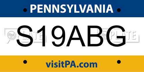 S19ABG Pennsylvania License Plate