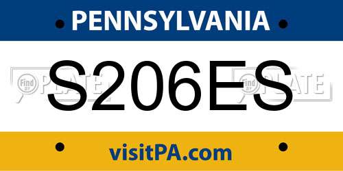 S206ES Pennsylvania License Plate