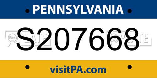 S207668 Pennsylvania License Plate