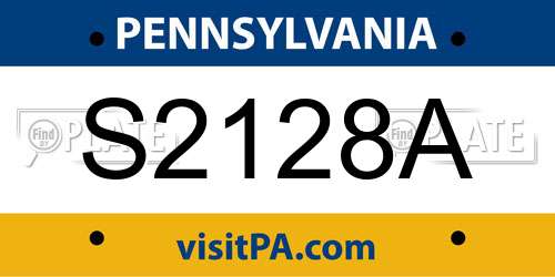 S2128A Pennsylvania License Plate