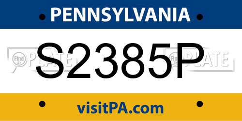 S2385P Pennsylvania License Plate