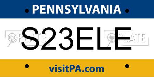 S23ELE Pennsylvania License Plate