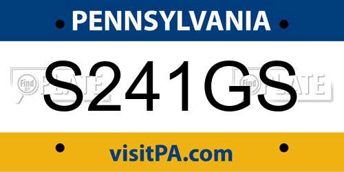 S241GS Pennsylvania License Plate