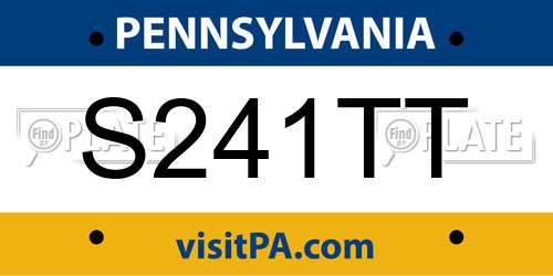 S241TT Pennsylvania License Plate