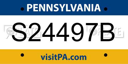 S24497B Pennsylvania License Plate