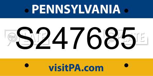 S247685 Pennsylvania License Plate