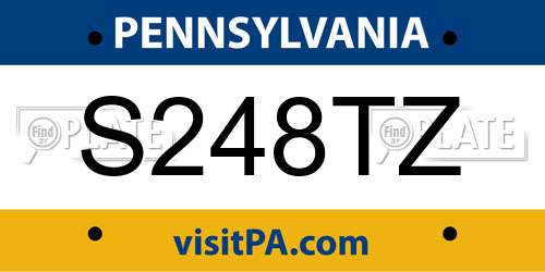 S248TZ Pennsylvania License Plate