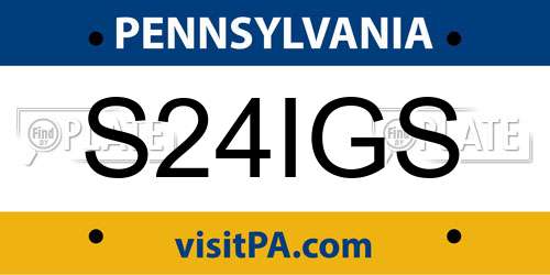 S24IGS Pennsylvania License Plate
