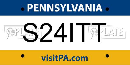 S24ITT Pennsylvania License Plate