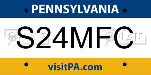 S24MFC Pennsylvania License Plate