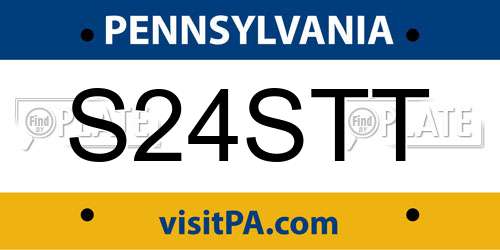 S24STT Pennsylvania License Plate