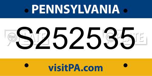 S252535 Pennsylvania License Plate