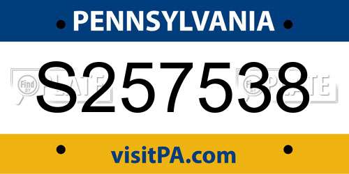 S257538 Pennsylvania License Plate