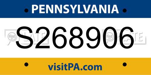 S268906 Pennsylvania License Plate