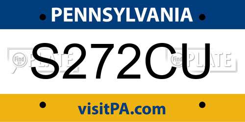 S272CU Pennsylvania License Plate