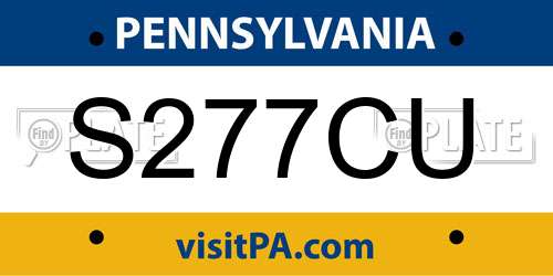 S277CU Pennsylvania License Plate