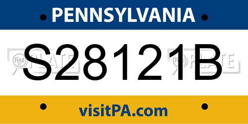 S28121B Pennsylvania License Plate