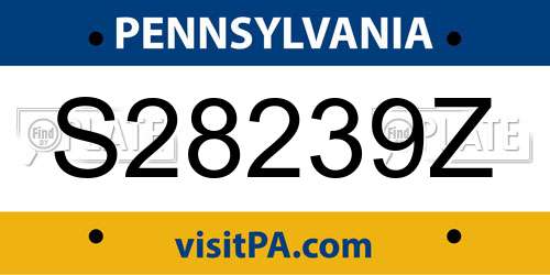 S28239Z Pennsylvania License Plate