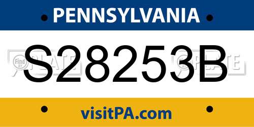 S28253B Pennsylvania License Plate