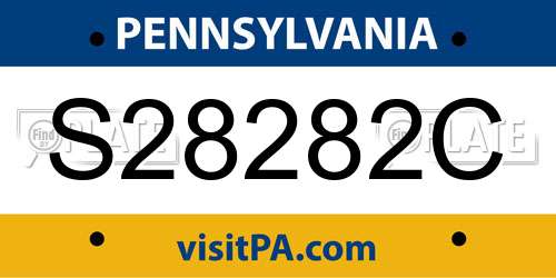 S28282C Pennsylvania License Plate