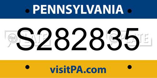 S282835 Pennsylvania License Plate