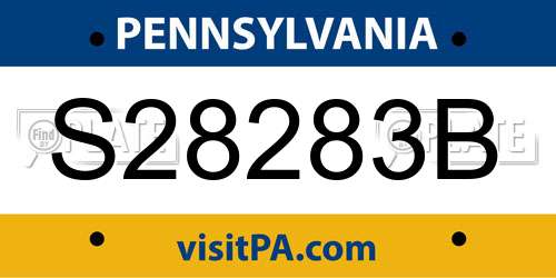 S28283B Pennsylvania License Plate