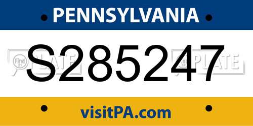 S285247 Pennsylvania License Plate