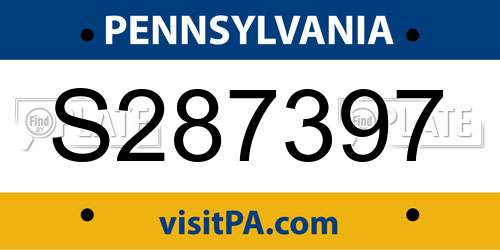 S287397 Pennsylvania License Plate