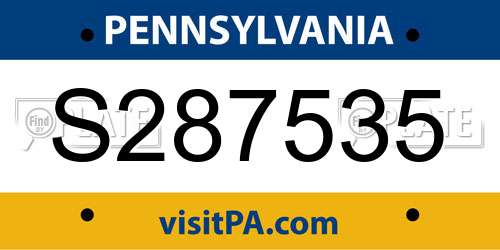 S287535 Pennsylvania License Plate