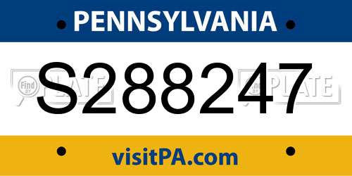 S288247 Pennsylvania License Plate