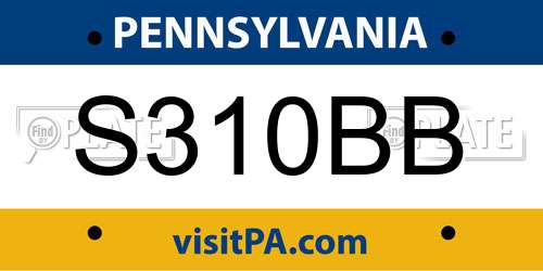 S310BB Pennsylvania License Plate