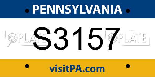 S3157 Pennsylvania License Plate