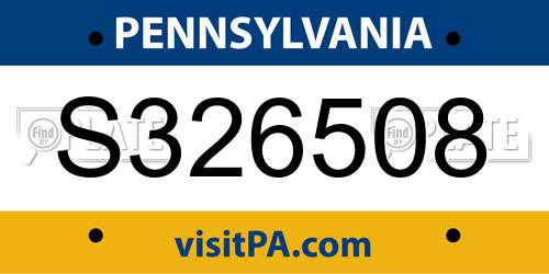 S326508 Pennsylvania License Plate