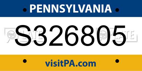 S326805 Pennsylvania License Plate