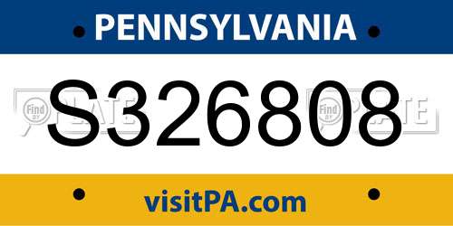 S326808 Pennsylvania License Plate