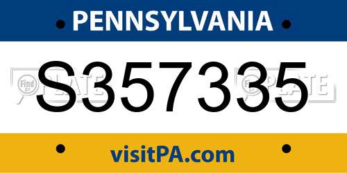 S357335 Pennsylvania License Plate