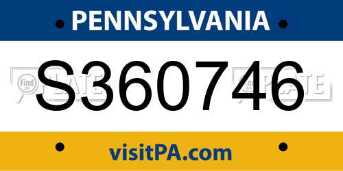 S360746 Pennsylvania License Plate